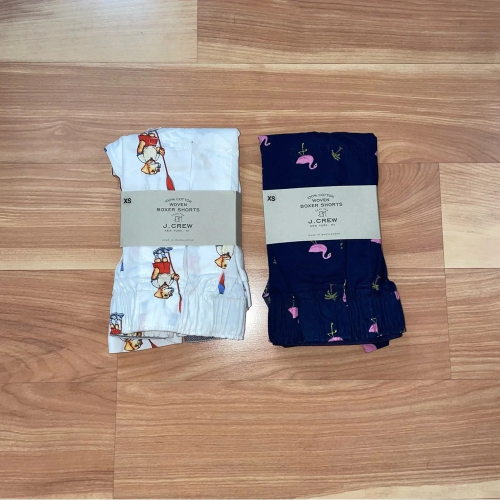 J. Crew Bundle of 2 NWT Dogs/Flamingos Boxer Shorts Underwear Size XS